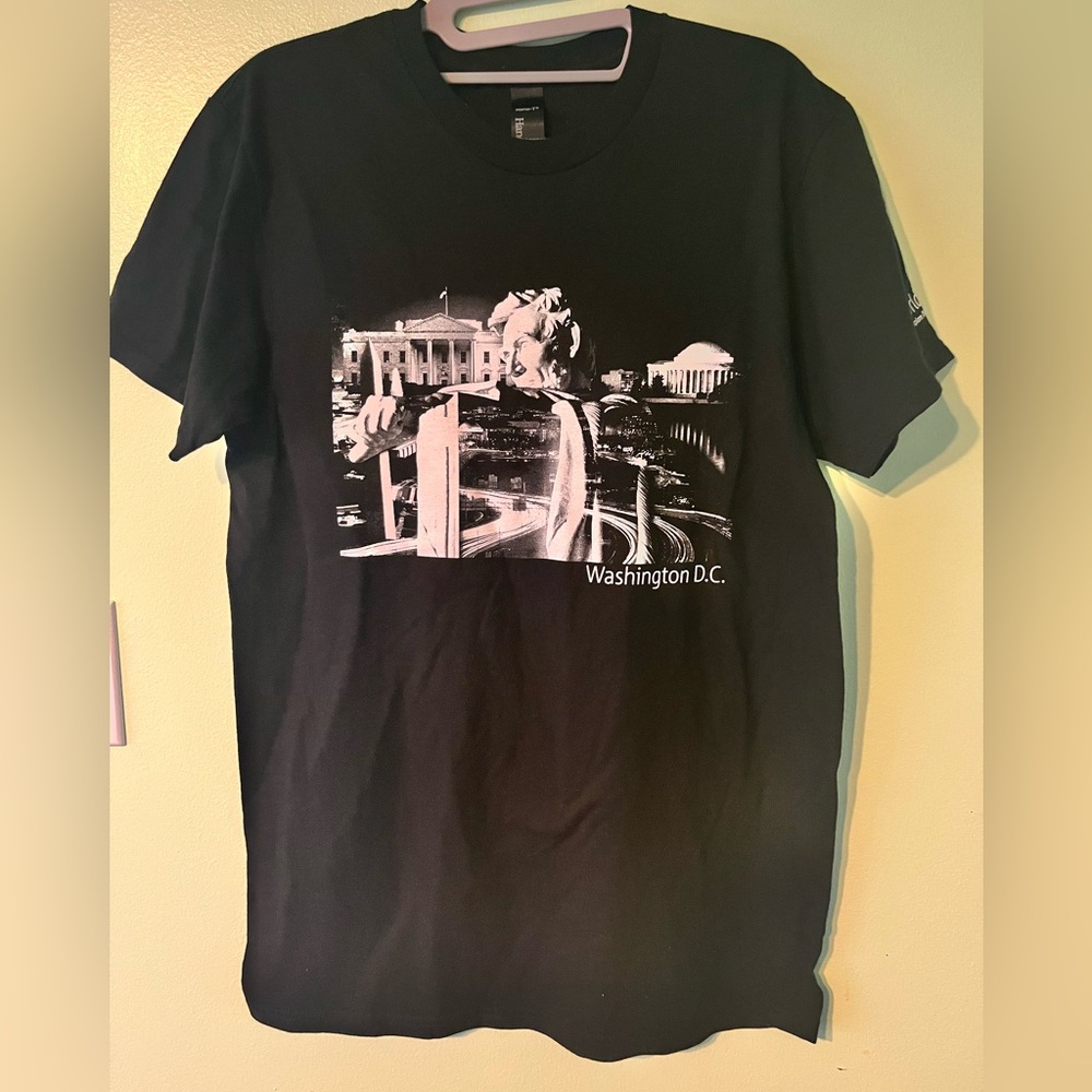 Hanes Nano-T Washington D.C. Worldstrides Graphic Contrast Photo-Imposed Shirt M